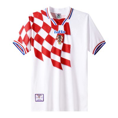 Kop-billigt-fotbollstrojor-Kroatien-1998-Kortarmad-Fotbollstrojor-for-man