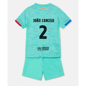Kop-billigt-fotbollstrojor-Barn-FC-Barcelona-Tredje-Troja-23-24-Kortarmad-shorts-Joao-Cancelo-2