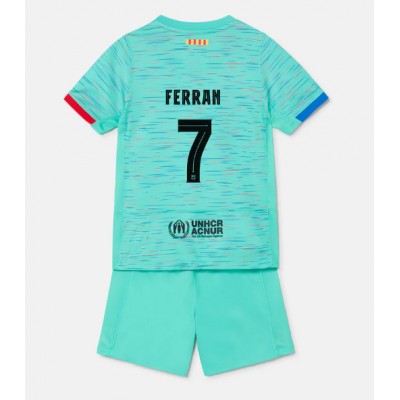 Kop-billigt-fotbollstrojor-Barn-FC-Barcelona-Tredje-Troja-23-24-fotbollstroja-set-Ferran-Torres-7