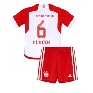 Bestalla-billigt-fotbollstrojor-Barn-Bayern-Munchen-Hemmatroja-2023-2024-Kortarmad-Korta-byxor-Joshua-Kimmich-6