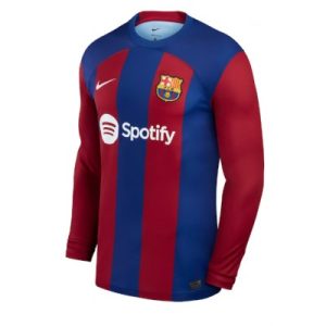 Kop-billigt-fotbollstrojor-Herr-FC-Barcelona-Hemmatroja-2023-24-Langarmad-troja-med-eget-namn